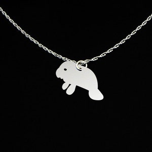 Manatee Necklace - Manatee Jewelry - Manatee Gift - Sterling Silver