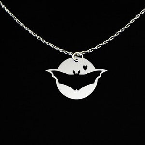 Bat Necklace Bat Jewelry Bat Gift Sterling Silver image 1