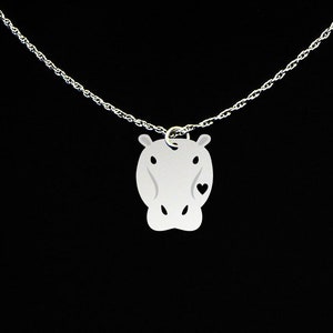 Hippo Necklace - Hippo Jewelry - Hippo Gift - Hippopotamus Jewelry - Hippopotamus Gift - Sterling Silver