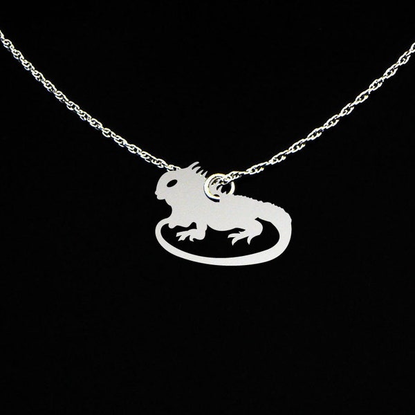 Iguana Necklace - Iguana Jewelry - Iguana Gift - Sterling Silver