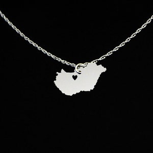 Hungary Necklace - Country Necklace - Hungary Gift - Hungary Jewelry - Sterling Silver