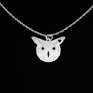 Great Horned Owl Necklace - Great Horned Owl Jewelry - Great Horned Owl Gift - Sterling Silver