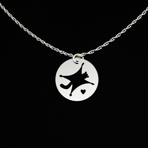 Flying Squirrel Necklace - Flying Squirrel Jewelry - Flying Squirrel Gift - Sterling Silver