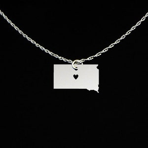South Dakota Necklace - South Dakota Jewelry - South Dakota Gift - Sterling Silver