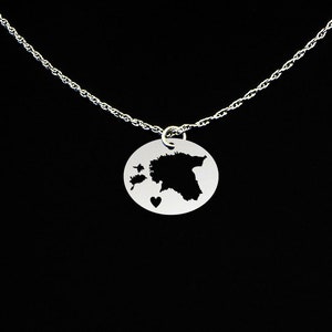 Estonia Necklace - Estonia Jewelry - Estonia Gift - Sterling Silver