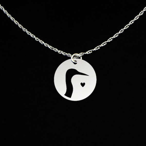 Crane Necklace - Crane Jewelry - Crane Gift - Sterling Silver