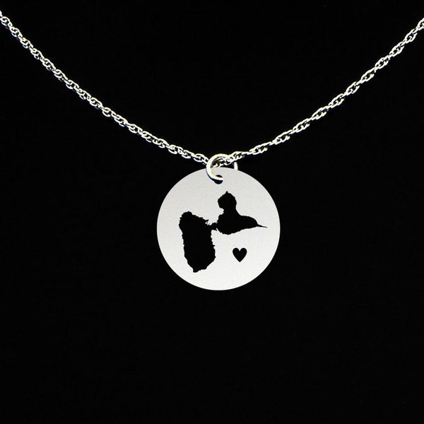 Guadeloupe Necklace - Guadeloupe Jewelry - Guadeloupe Gift - Sterling Silver