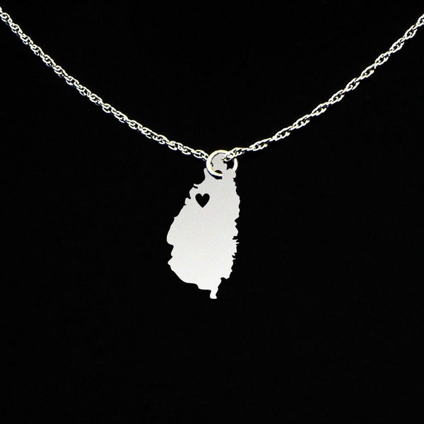 Saint Lucia Necklace - Saint Lucia Jewelry - Saint Lucia Gift - Sterling Silver