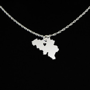 Belgium Necklace - Belgium Jewelry - Belgium Gift - Sterling Silver