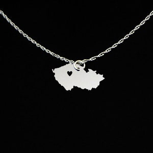 Czech Republic Necklace - Czech Republic Jewelry - Czech Republic Gift - Sterling Silver