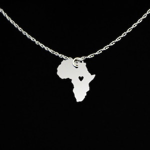 Africa Necklace - Africa Gift - Africa Jewelry - Sterling Silver