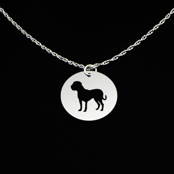 Dogue de Bordeaux Necklace, Dogue de Bordeaux Jewelry, Dogue de Bordeaux Gift, Sterling Silver, Dog Memorial Gift, Dog Pendant Charm