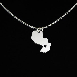 Paraguay Necklace Paraguay Gift Paraguay Jewelry Sterling Silver image 1