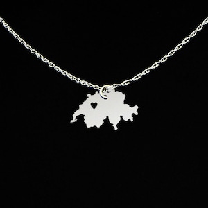 Switzerland Necklace Switzerland Jewelry Switzerland Gift Sterling Silver image 1