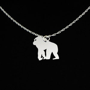 Gorilla Necklace - Gorilla Jewelry - Gorilla Gift - Sterling Silver