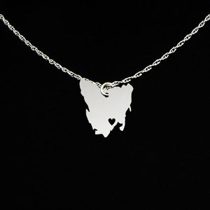 Tasmania Necklace - Tasmania Jewelry - Tasmania Gift - Sterling Silver