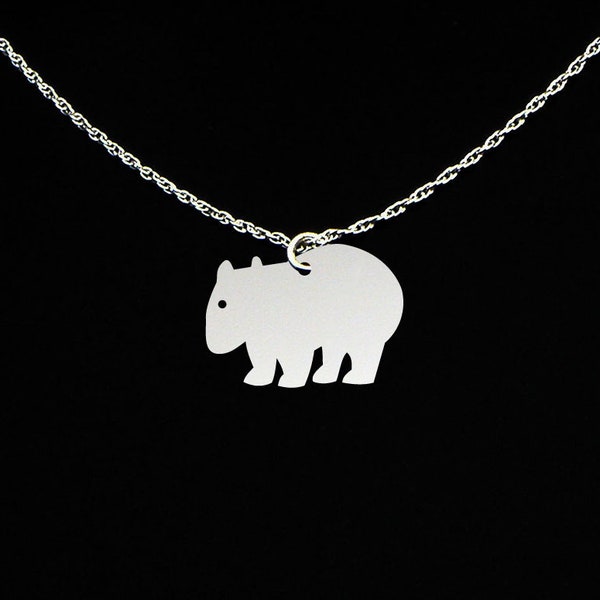 Wombat Necklace - Wombat Jewelry - Wombat Gift - Sterling Silver