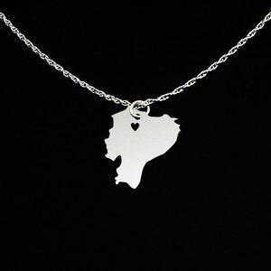 Ecuador Necklace Country Necklace Country Charm Ecuador Gift Ecuador Jewelry Sterling Silver image 1