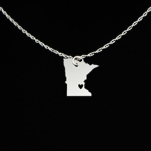 Minnesota Necklace Minnesota Jewelry Minnesota Gifts Gift For Her Gift For Girlfriend Mother's Day Gift Sterling Silver image 1