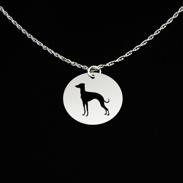 Italian Greyhound Necklace, Greyhound Gift, Greyhound Jewelry, Sterling Silver, Dog Memorial Gift, Dog Loss Charm, Dog Sympathy Pendant