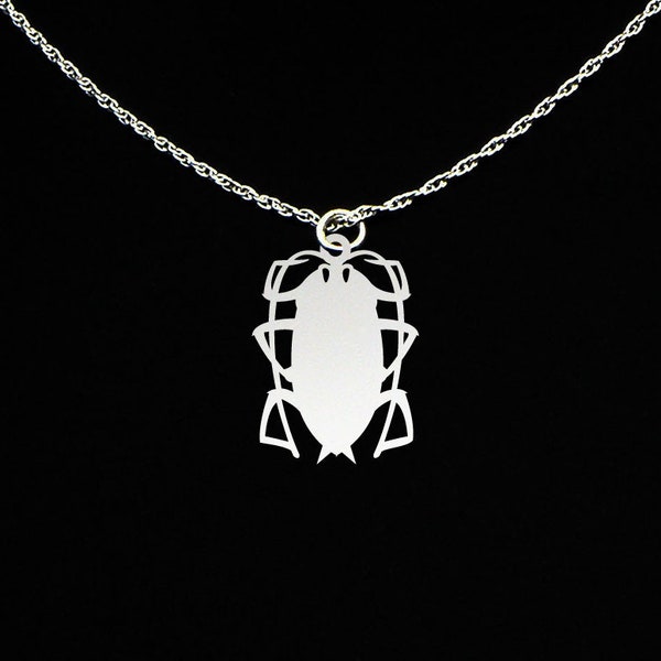 Cockroach Necklace - Cockroach Jewelry - Cockroach Gift - Sterling Silver