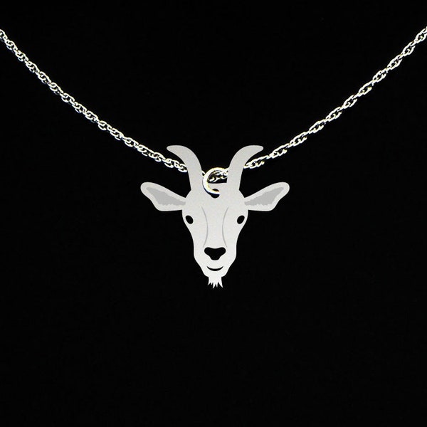 Goat Necklace, Goat Jewelry, Goat Gift, Sterling Silver, Goat Memorial Gift, Small Goat Charm, Goat Head Necklace, Goat Loss Gift