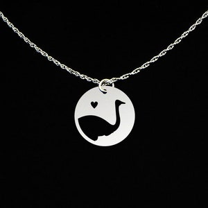 Ostrich Necklace - Ostrich Jewelry - Ostrich Gift - Sterling Silver