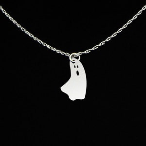 Ghost Necklace - Ghost Gift - Halloween Necklace - Sterling Silver