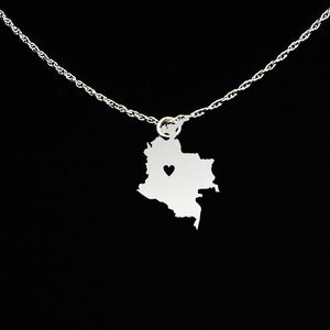 Colombia Necklace - Colombia Jewelry - Colombia Gift - Sterling Silver