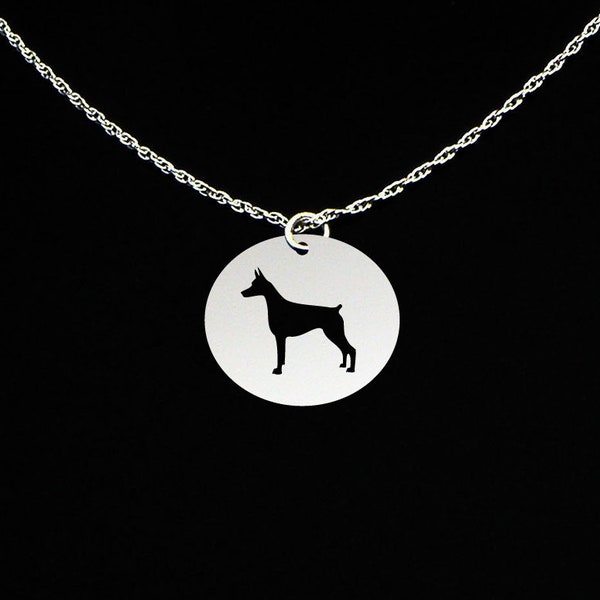 Doberman Pinscher Necklace, Doberman Jewelry, Doberman Gift, Sterling Silver, Dog Memorial Gift, Dog Loss Charm, Dog Sympathy Pendant