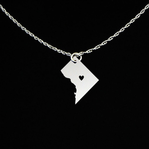 Washington DC Necklace - Washington DC Jewelry - Washington DC Gift - Sterling Silver