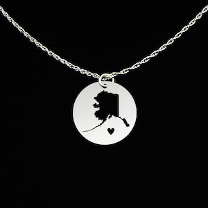 Alaska Necklace Alaska Jewelry Alaska Gift Sterling Silver image 1