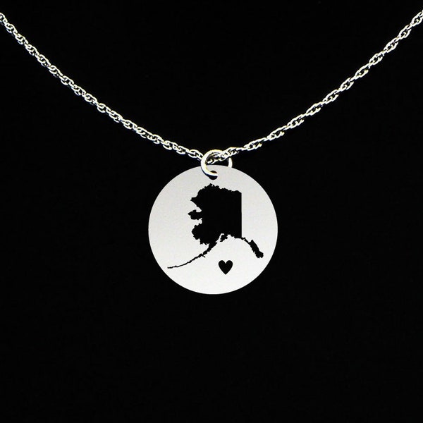 Alaska Necklace - Alaska Jewelry - Alaska Gift - Sterling Silver