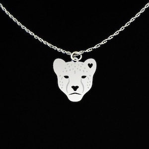 Cheetah Necklace - Cheetah Jewelry - Cheetah Gift - Sterling Silver