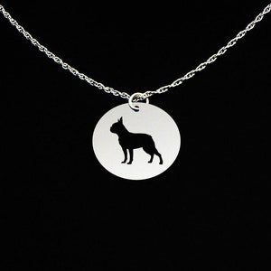 Boston Terrier Necklace, Boston Terrier Jewelry, Boston Terrier Gift, Sterling Silver, Dog Memorial Gift, Dog Pendant Charm