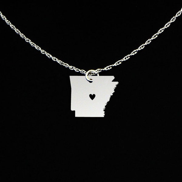Arkansas Necklace - Arkansas Jewelry - Arkansas Gift - Sterling Silver