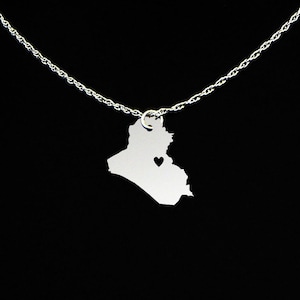 Iraq Necklace - Iraq Jewelry - Iraq Gift - Sterling Silver