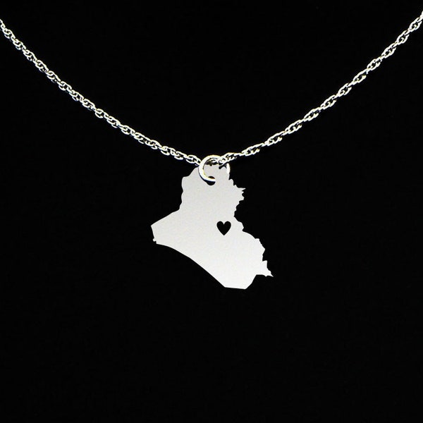 Iraq Necklace - Iraq Jewelry - Iraq Gift - Sterling Silver