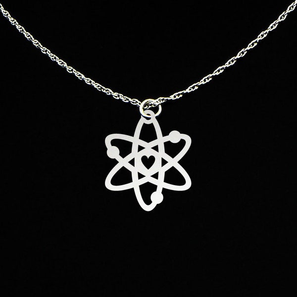 Atom Necklace - Science Necklace - Atom Jewelry - Atom Gift - Science Gift - Science Jewelry - Sterling Silver