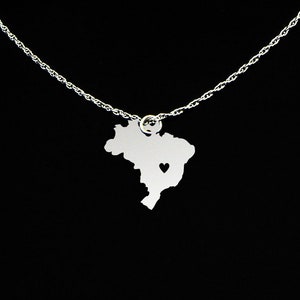 Brazil Necklace Brazil Jewelry Brazil Gift Sterling Silver image 1