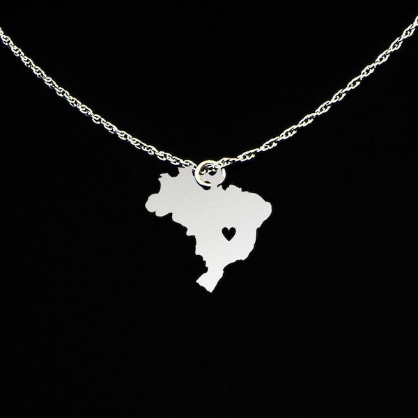 Brazil Necklace - Brazil Jewelry - Brazil Gift - Sterling Silver