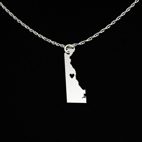 Delaware Necklace - Delaware Jewelry - Delaware Gift - Sterling Silver