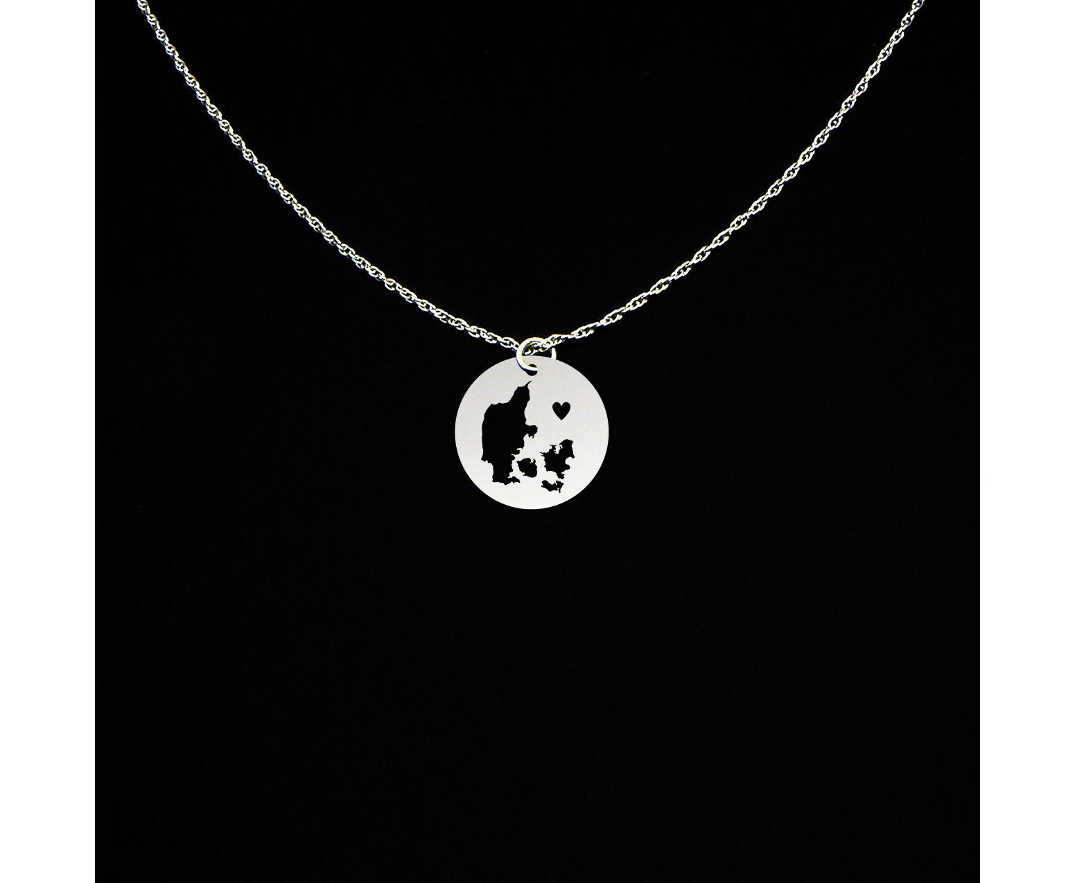 LGU Steling Silve Oxidized Dangling Textued County Map