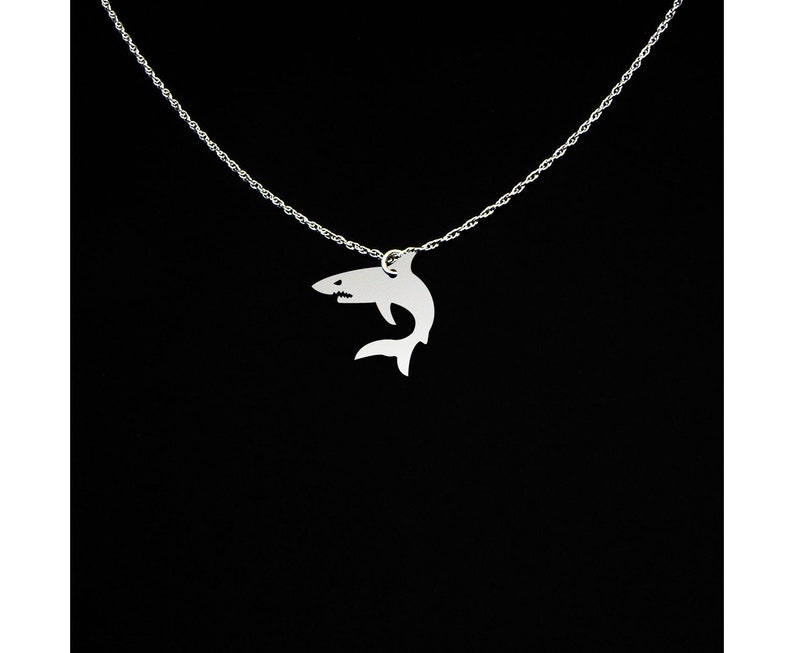 Great White Shark Necklace Great White Shark Jewelry Great White Shark Gift Sterling Silver image 1