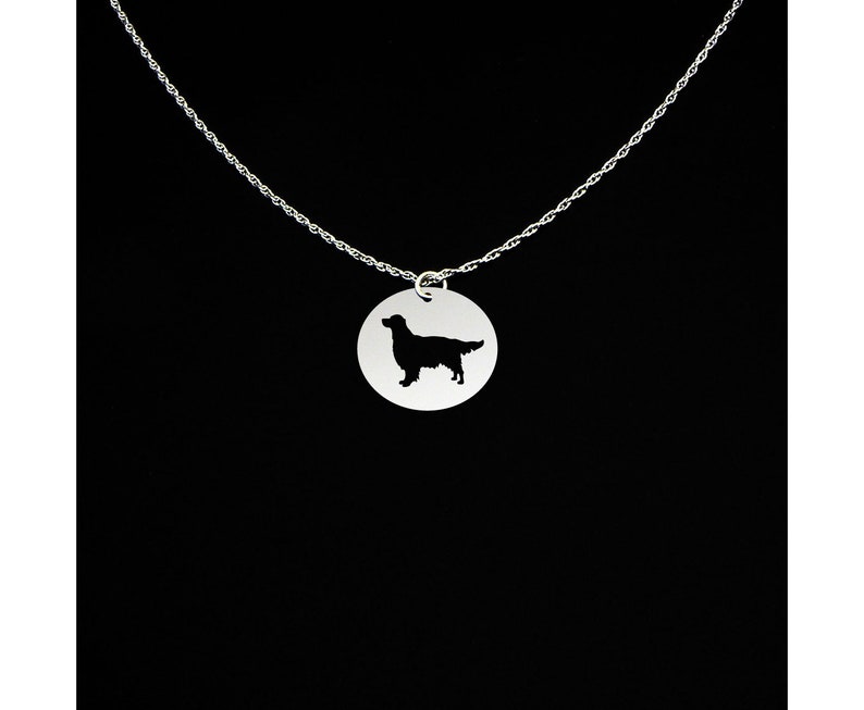 Flat Coated Retriever Necklace, Flat Coated Retriever Jewelry, Flat Coated Retriever Gift, Sterling Silver image 1