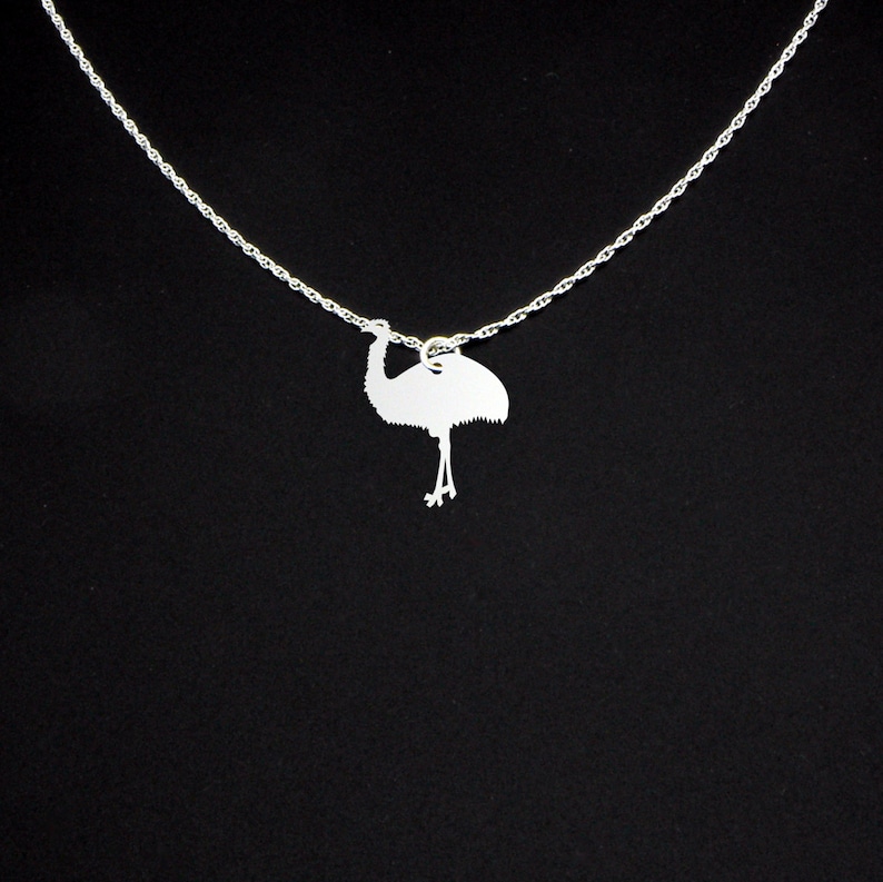 Emu Necklace Emu Jewelry Emu Gift Sterling Silver image 1