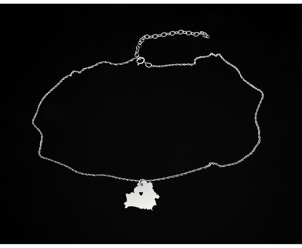Belarus Necklace Belarus Jewelry Belarus Gift Sterling Etsy
