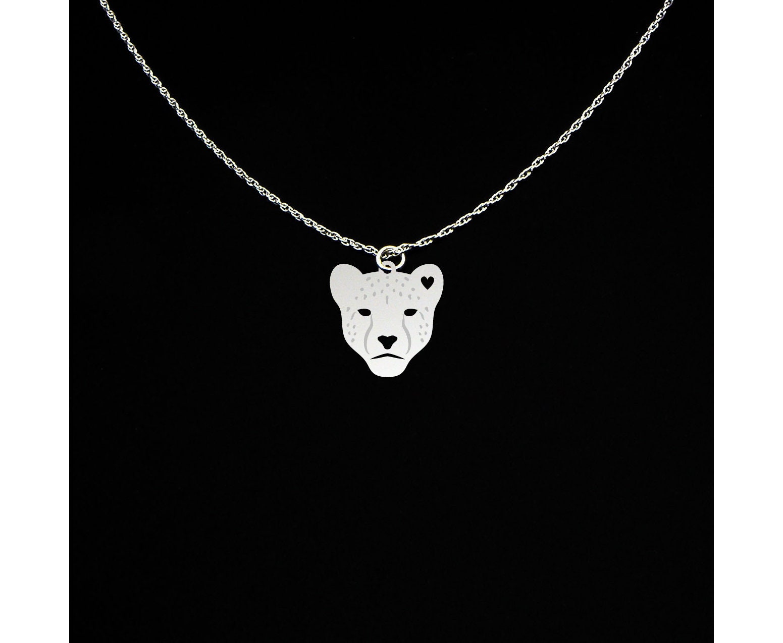 Cheetah Gift Cheetah Necklace Cheetah Jewelry Sterling Silver