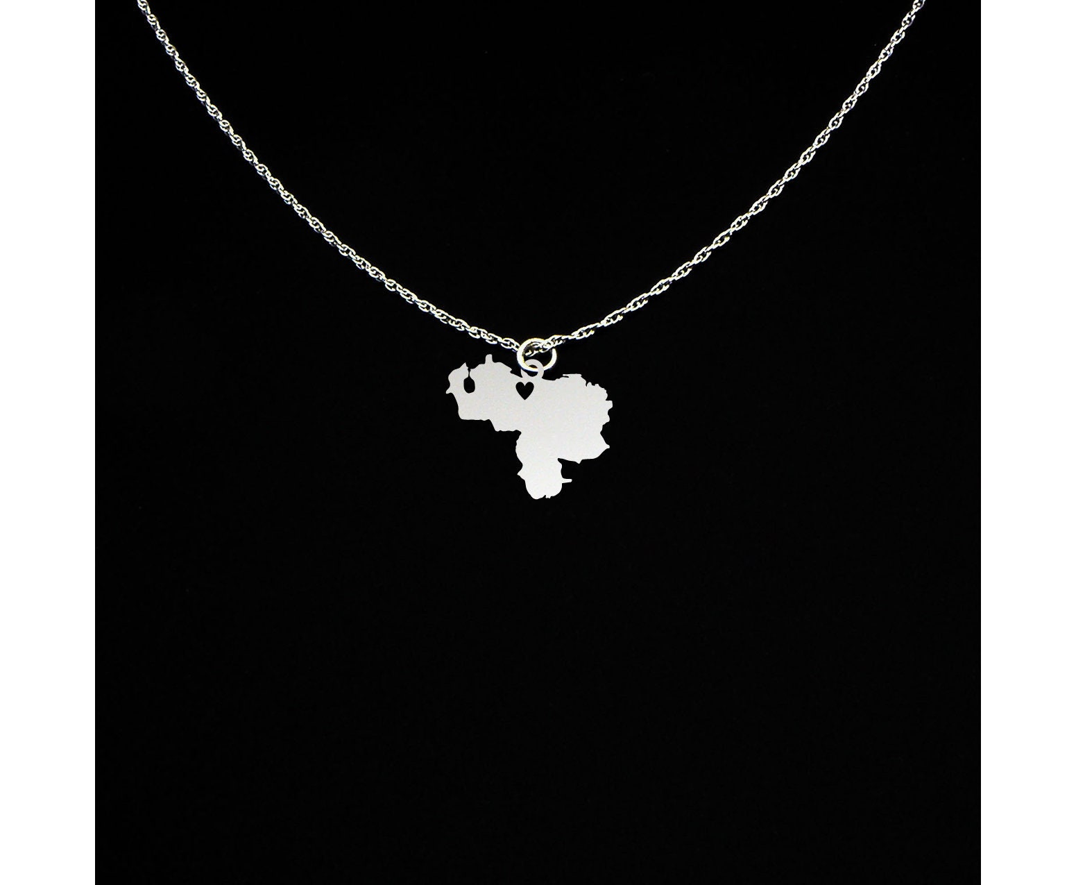 Venezuela Necklace - Venezuela Gift - Venezuela Jewelry - Sterling Si…