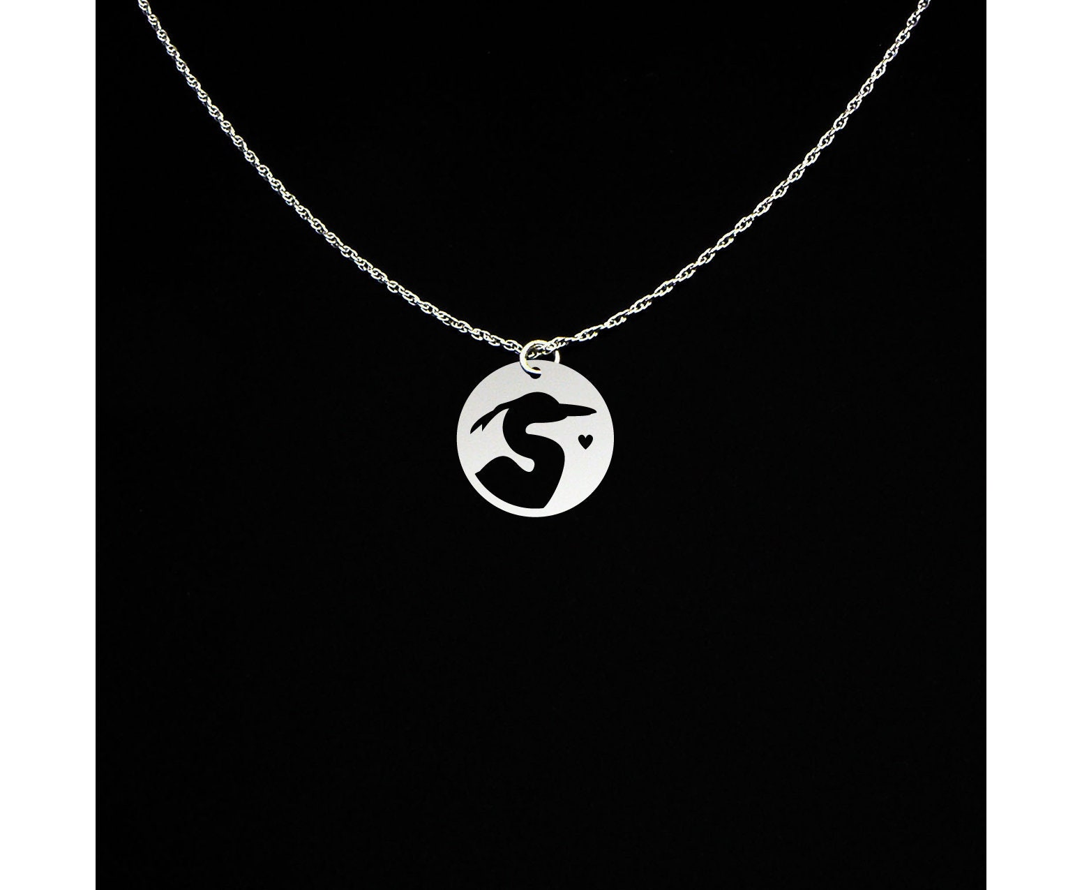 Heron Necklace - Heron Jewelry - Heron Gift - Sterling Silver